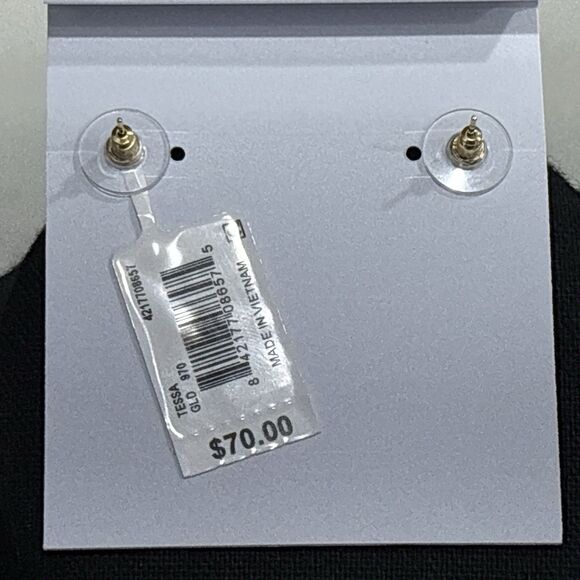 Kendra Scott Tessa Stud Earrings Gold Plated Iridescent Drusy NEW - Picture 5 of 9